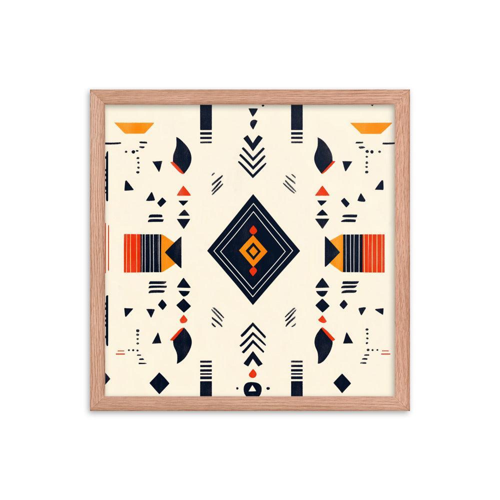 Boho Geometric Pattern with Tribal Vibes Framed Poster - Oh Posters