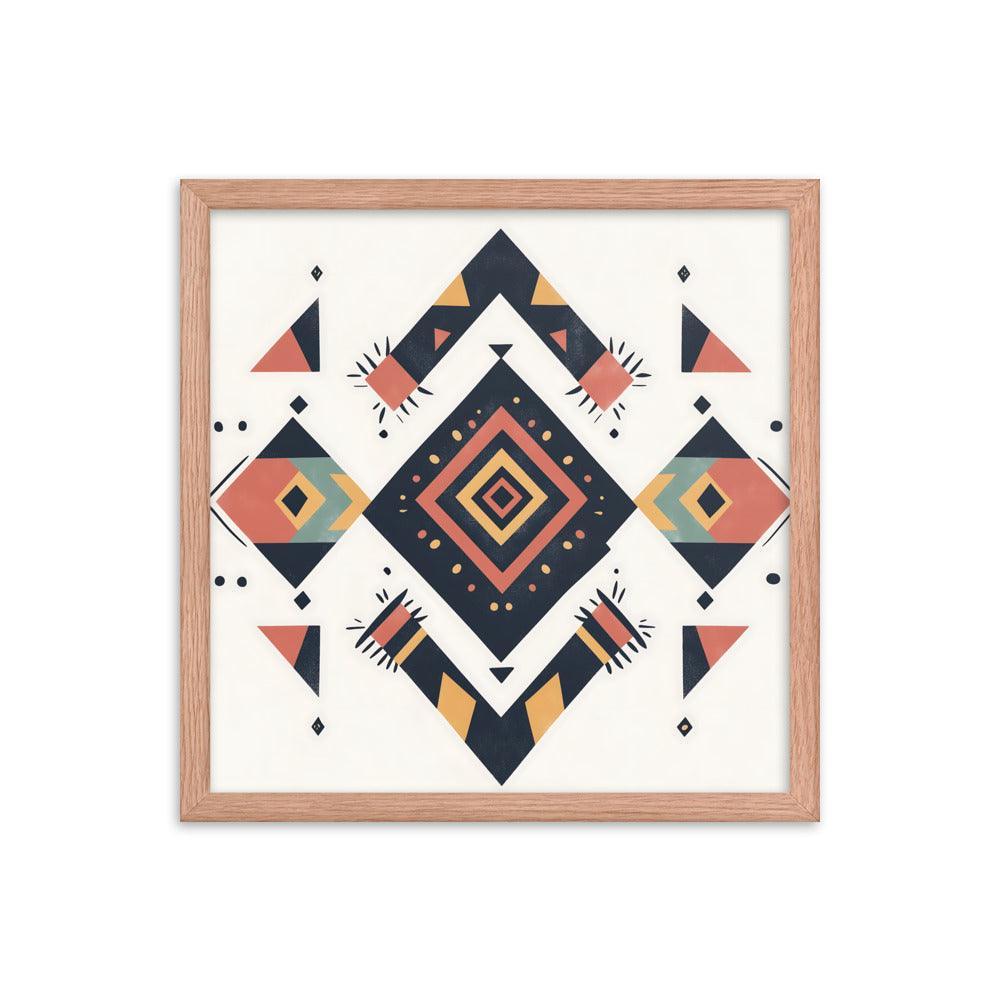 Boho Geometric Tribal Patterns Ideal for Festival Lovers Framed Poster - Oh Posters