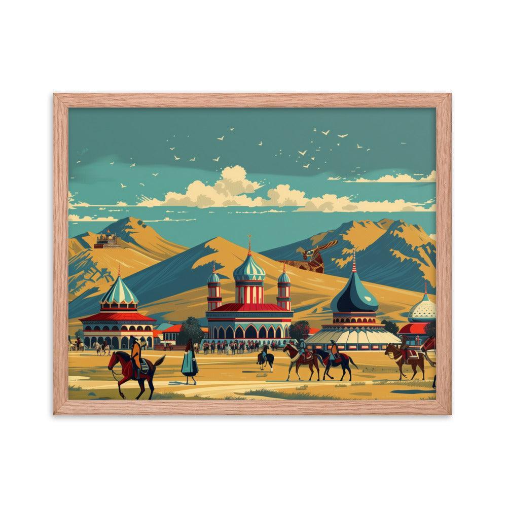 Kazakhstan Traditional Nomadic Settlement Framed Poster - Oh Posters