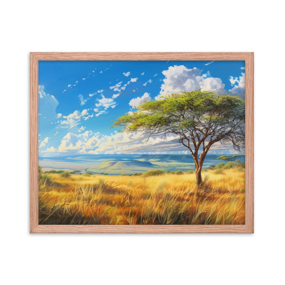 Kenya Golden Plains Scenic Landscape Framed Poster - Oh Posters