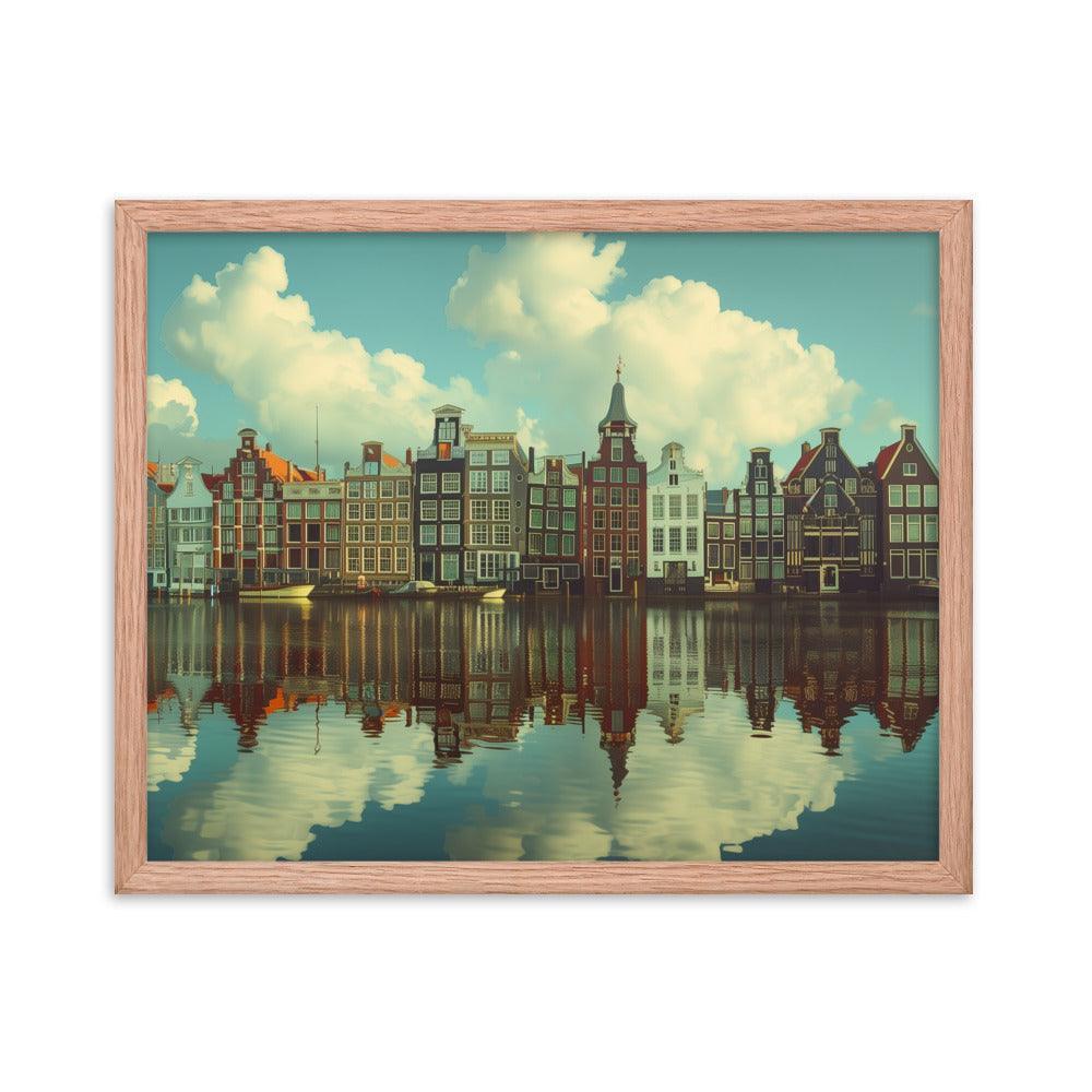 Netherlands Historic Amsterdam Canal Houses Framed Poster - Oh Posters