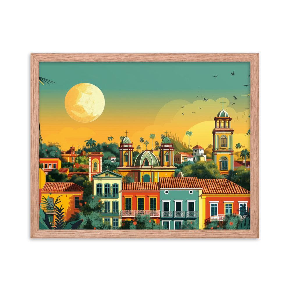 Paraguay Colonial Town Tropical Sunset Framed Poster - Oh Posters