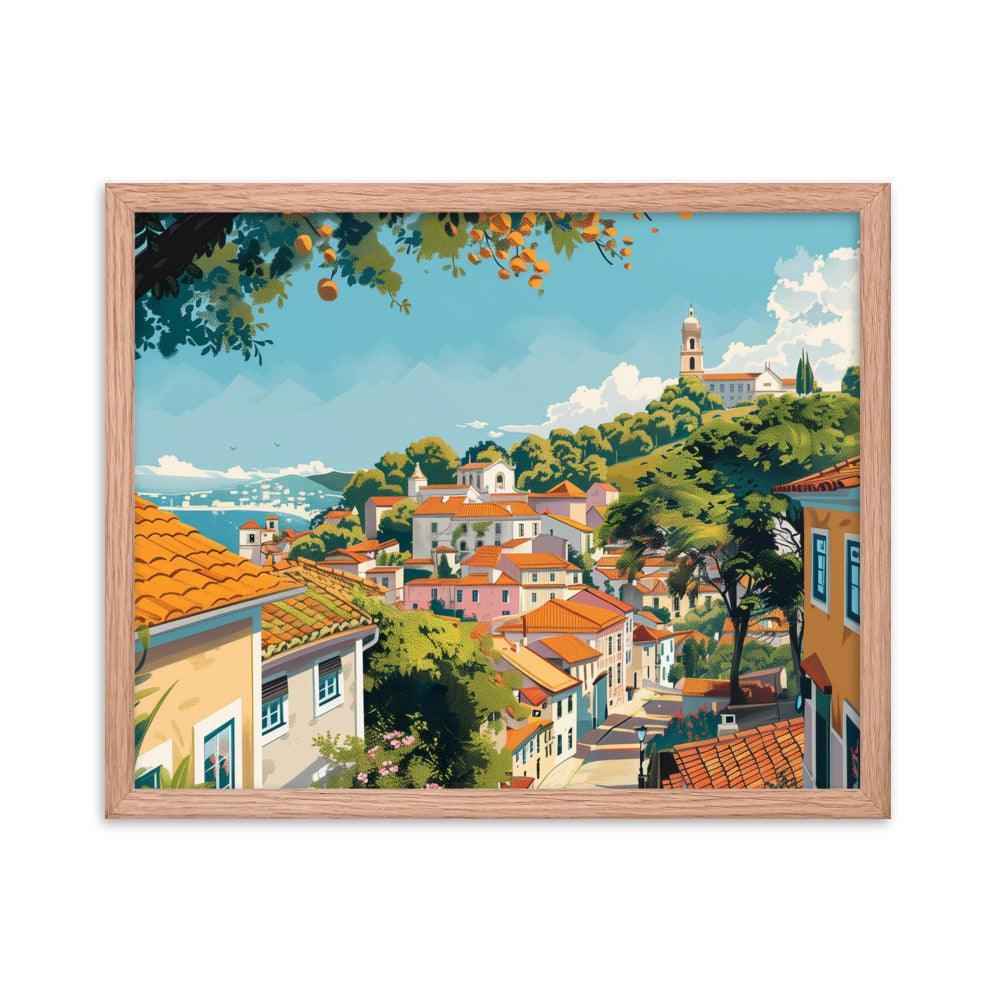 Portugal Charming Hillside Village Framed Poster - Oh Posters