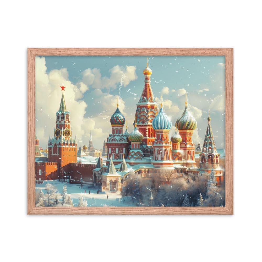 Russia Winter Moscow Kremlin Snowy Framed Poster - Oh Posters