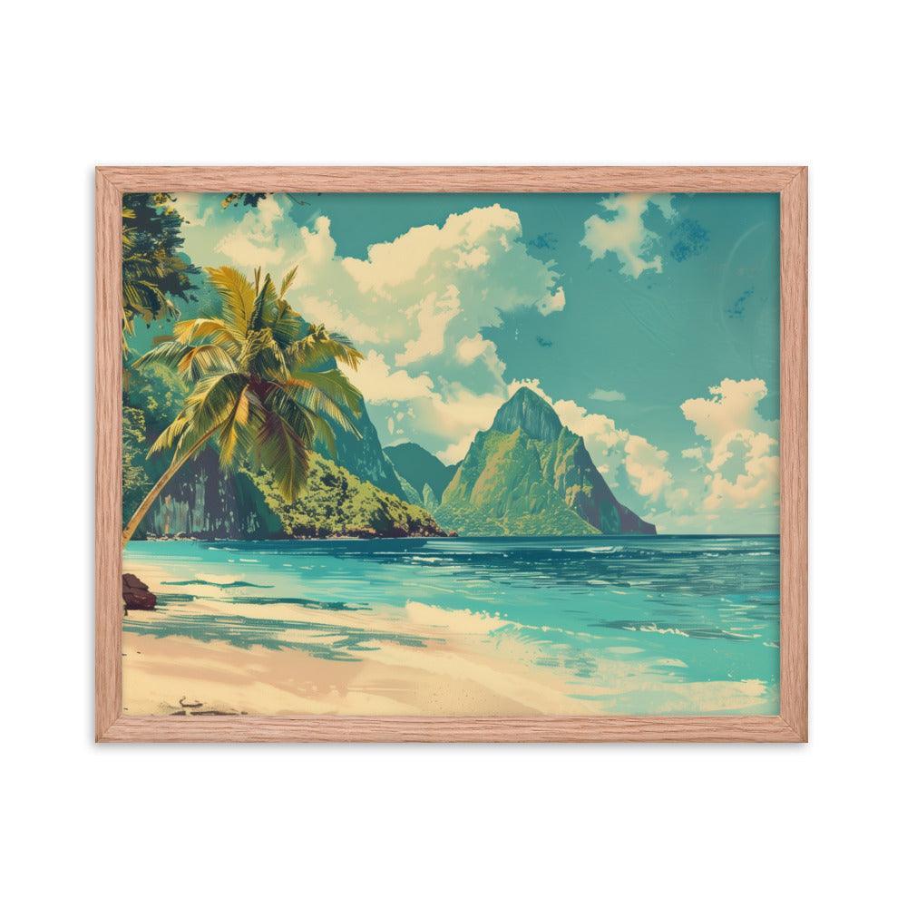 Saint Vincent and the Grenadines Pristine Beach Tropical Framed Poster - Oh Posters