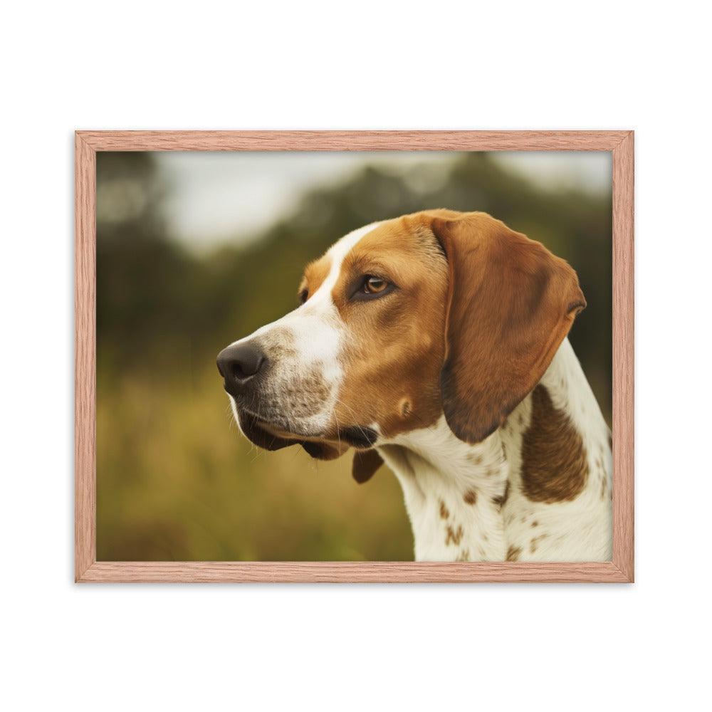 English Foxhound Side Profile in Nature Framed Poster - Oh Posters