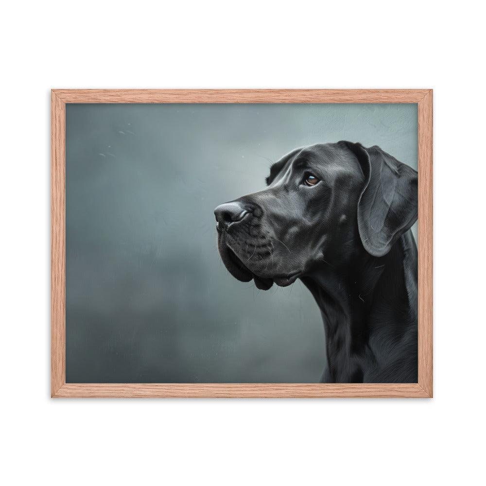 Great Dane Regal Side Profile Painting Framed Poster - Oh Posters