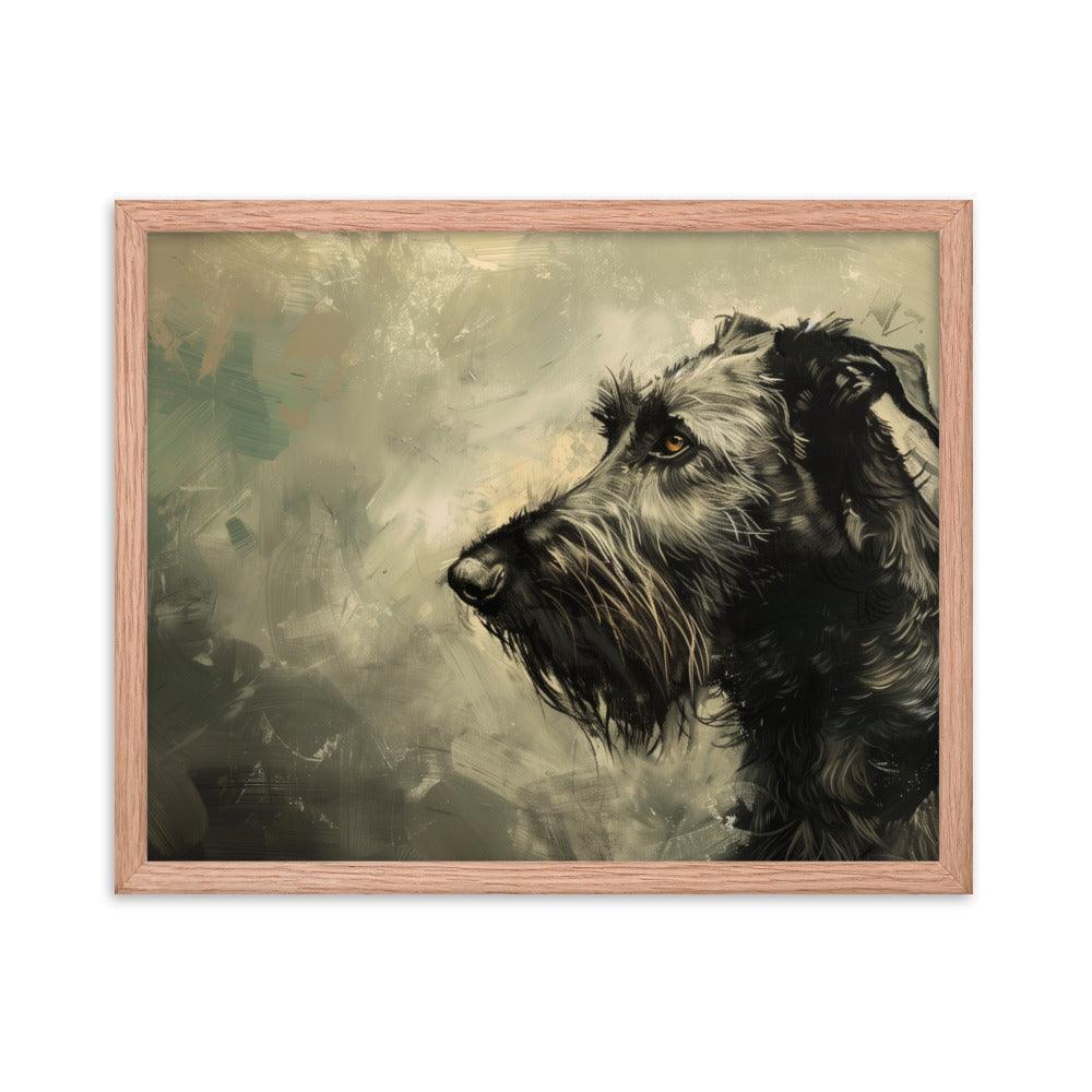 Irish Wolfhound Profile Abstract Art Framed Poster - Oh Posters