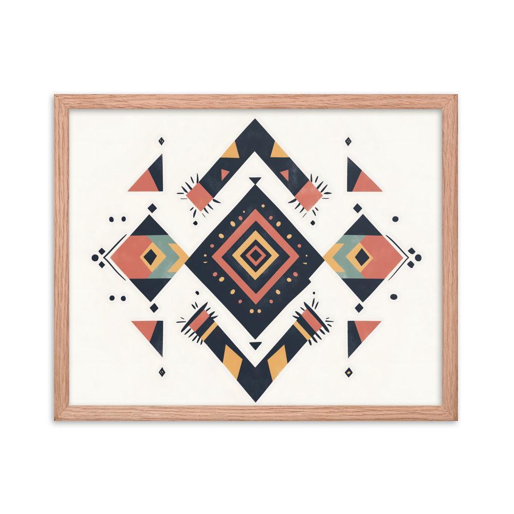 Boho Geometric Tribal Patterns Ideal for Festival Lovers Framed Poster - Oh Posters