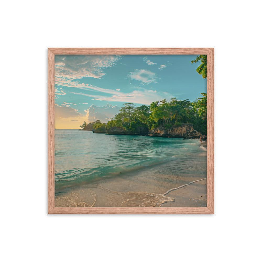 Jamaica Tranquil Seaside Sunset Framed Poster - Oh Posters