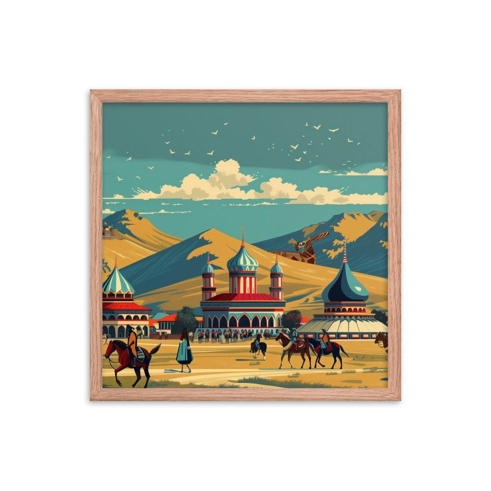 Kazakhstan Traditional Nomadic Settlement Framed Poster - Oh Posters