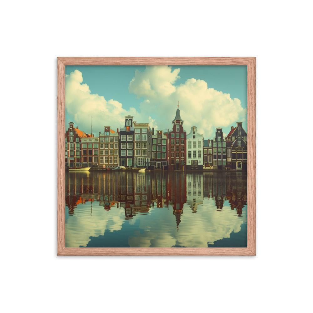 Netherlands Historic Amsterdam Canal Houses Framed Poster - Oh Posters