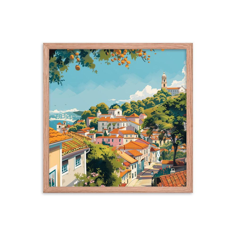 Portugal Charming Hillside Village Framed Poster - Oh Posters