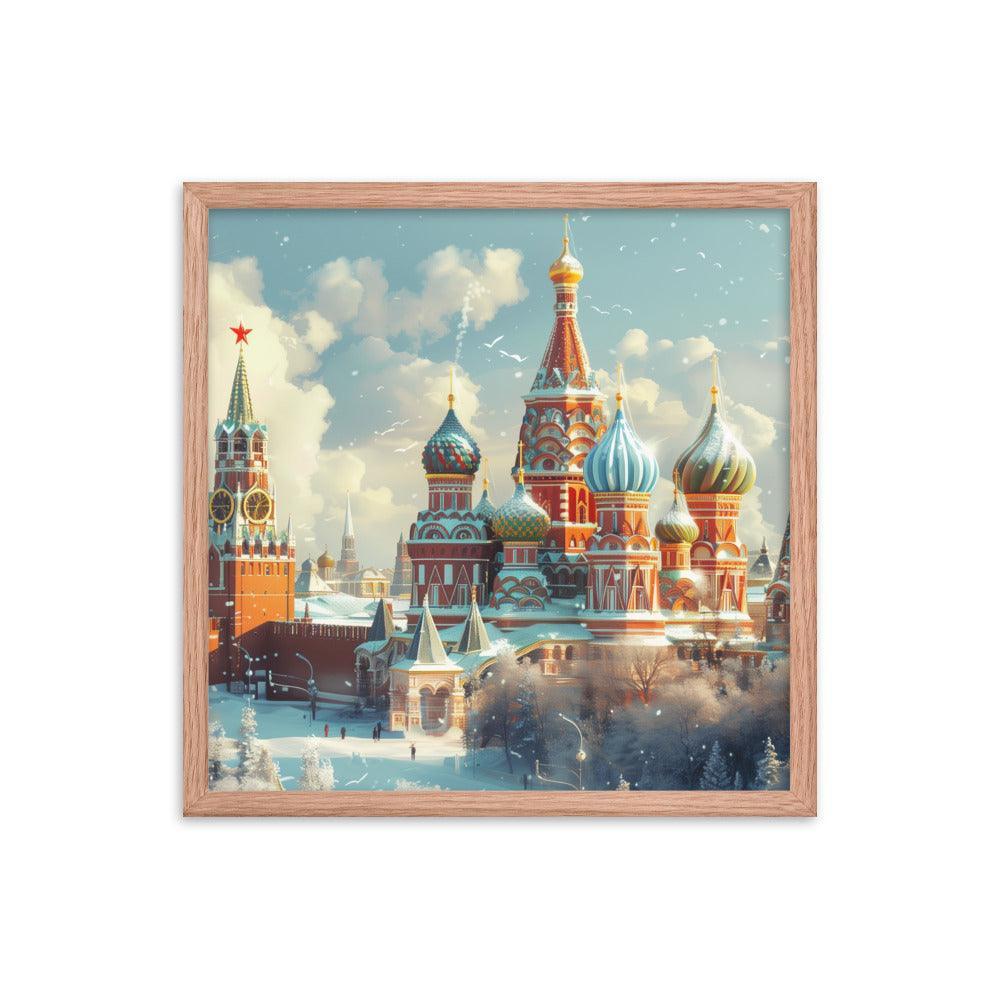 Russia Winter Moscow Kremlin Snowy Framed Poster - Oh Posters