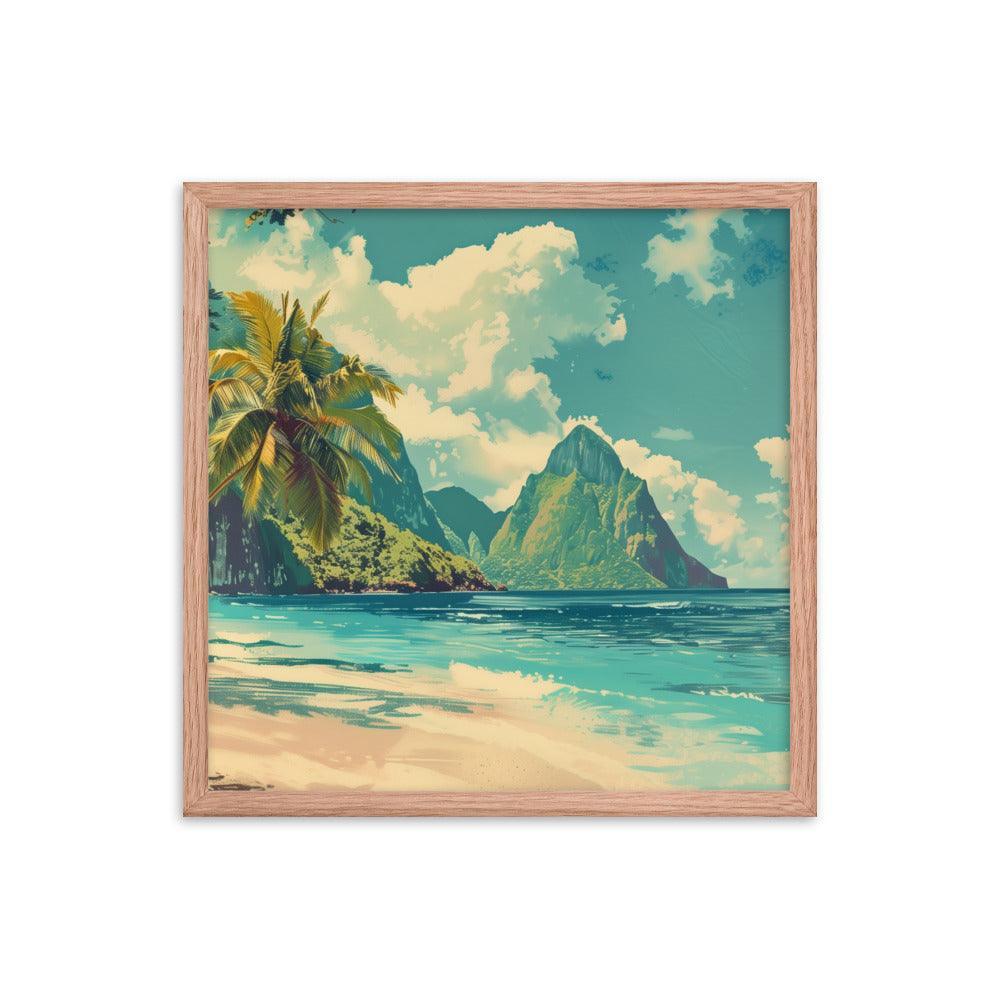 Saint Vincent and the Grenadines Pristine Beach Tropical Framed Poster - Oh Posters