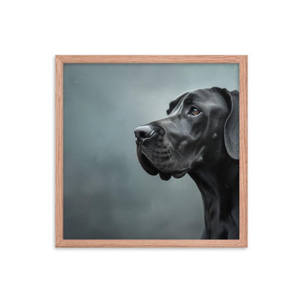 Great Dane Regal Side Profile Painting Framed Poster - Oh Posters