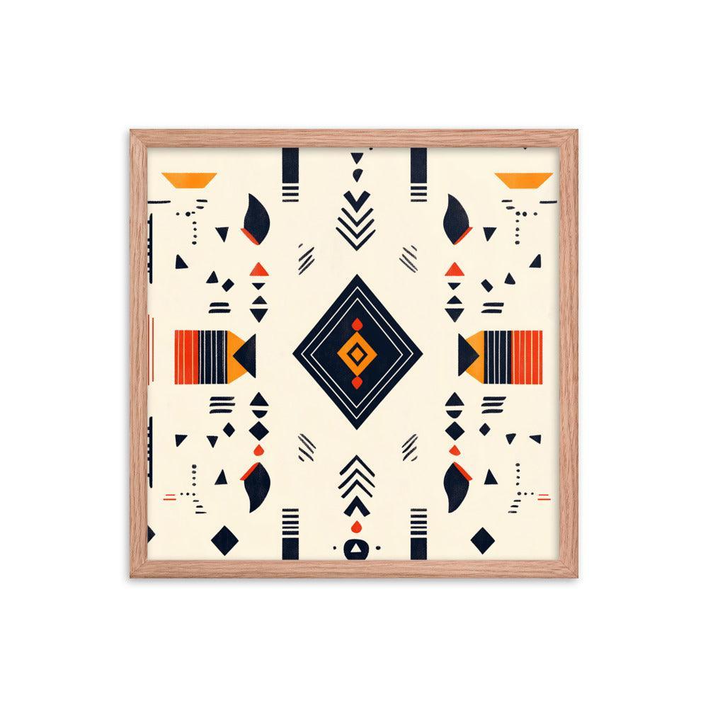 Boho Geometric Pattern with Tribal Vibes Framed Poster - Oh Posters