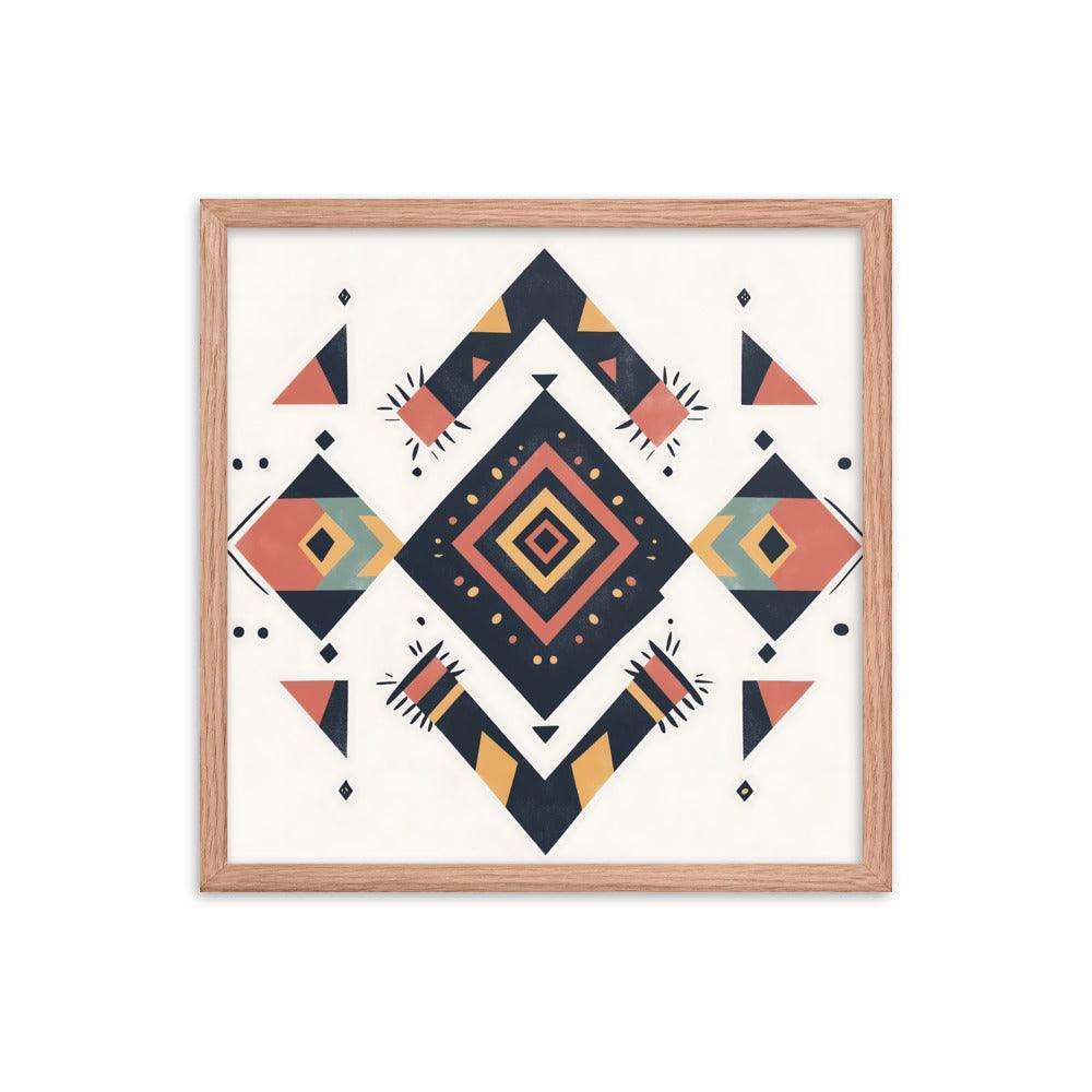 Boho Geometric Tribal Patterns Ideal for Festival Lovers Framed Poster - Oh Posters