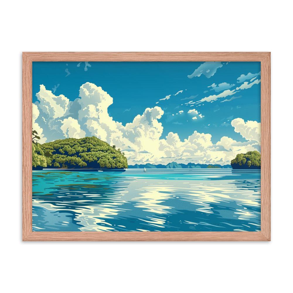 Palau Serene Island Sea View Framed Poster - Oh Posters