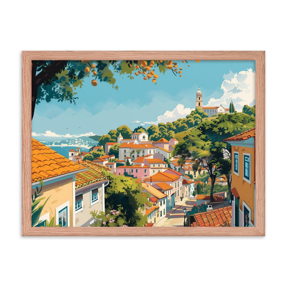 Portugal Charming Hillside Village Framed Poster - Oh Posters