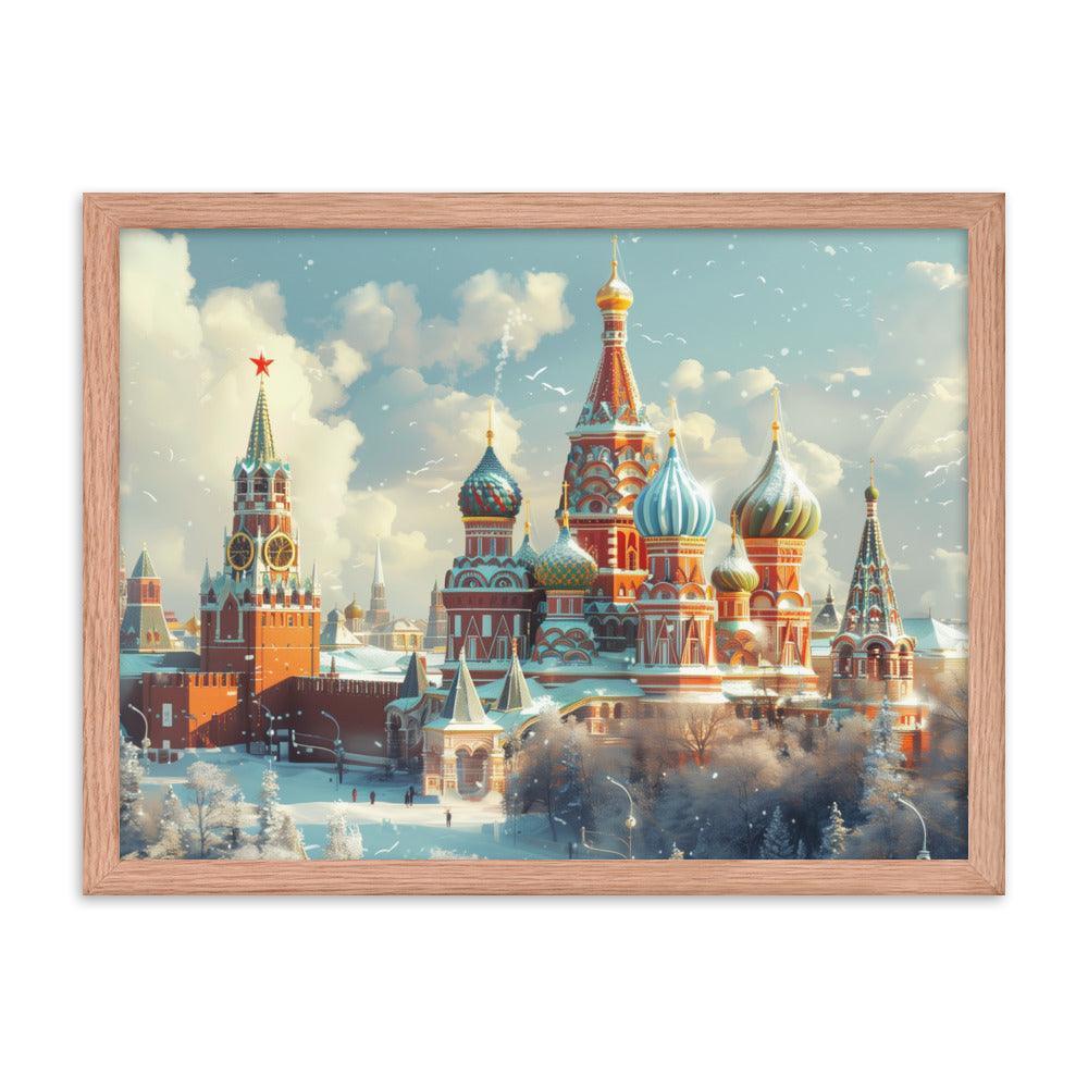 Russia Winter Moscow Kremlin Snowy Framed Poster - Oh Posters