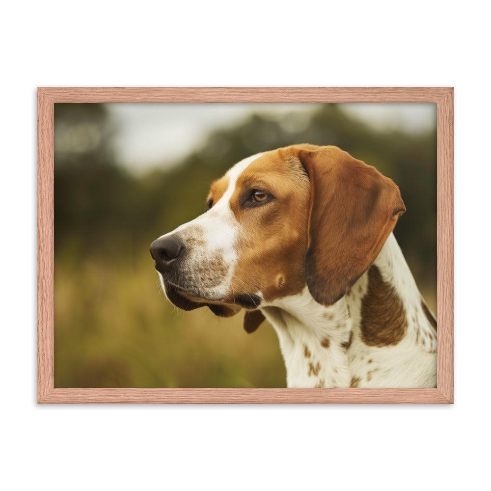 English Foxhound Side Profile in Nature Framed Poster - Oh Posters