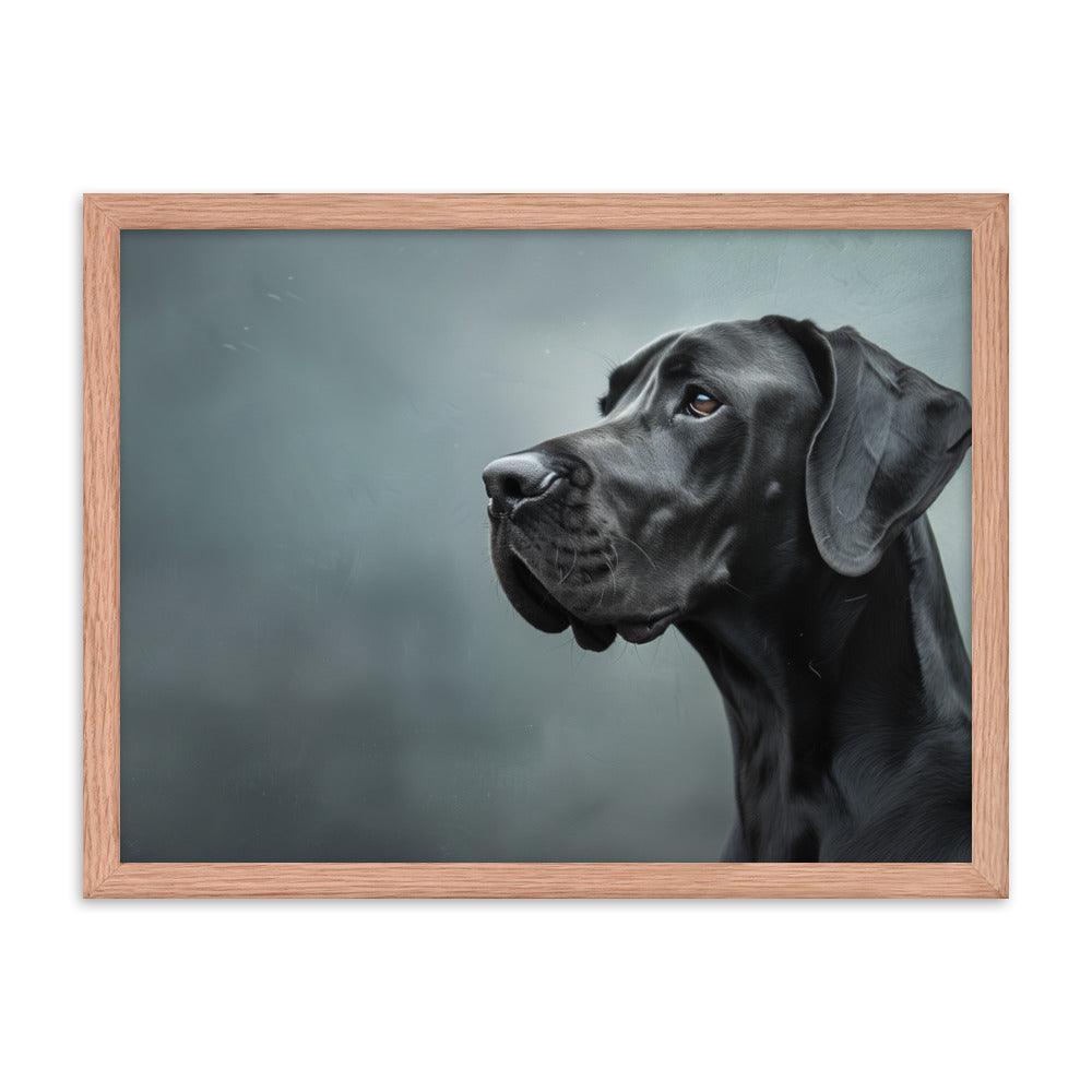 Great Dane Regal Side Profile Painting Framed Poster - Oh Posters