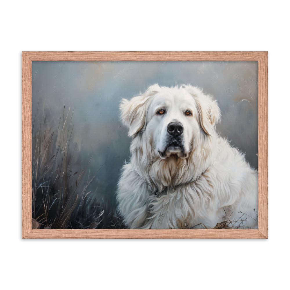 Great Pyrenees Majestic Winter Portrait Framed Poster - Oh Posters