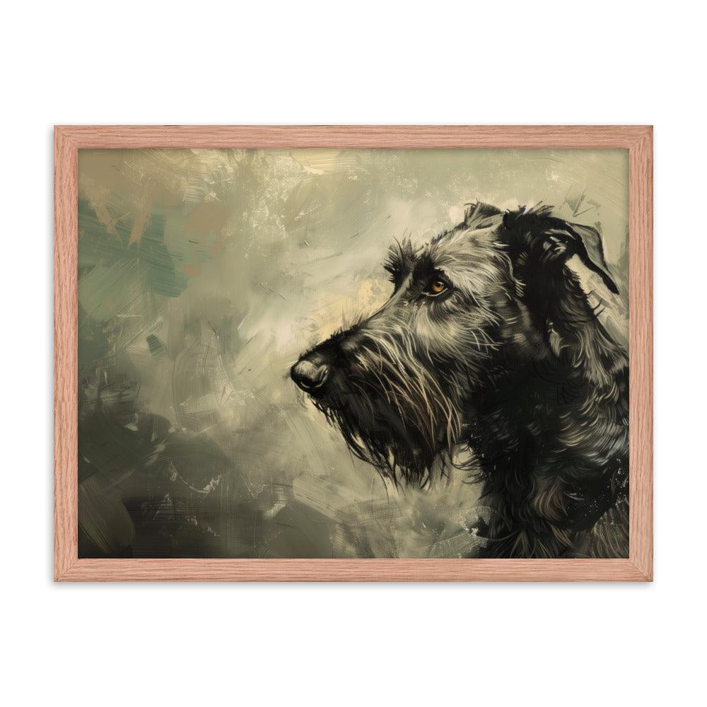 Irish Wolfhound Profile Abstract Art Framed Poster - Oh Posters