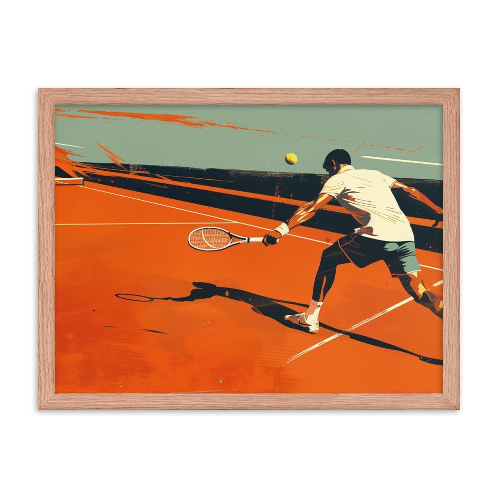 Tennis Player Action Shot Abstract Sports Art Framed Poster - Oh Posters