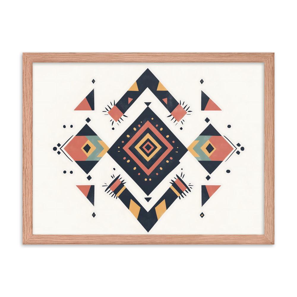 Boho Geometric Tribal Patterns Ideal for Festival Lovers Framed Poster - Oh Posters
