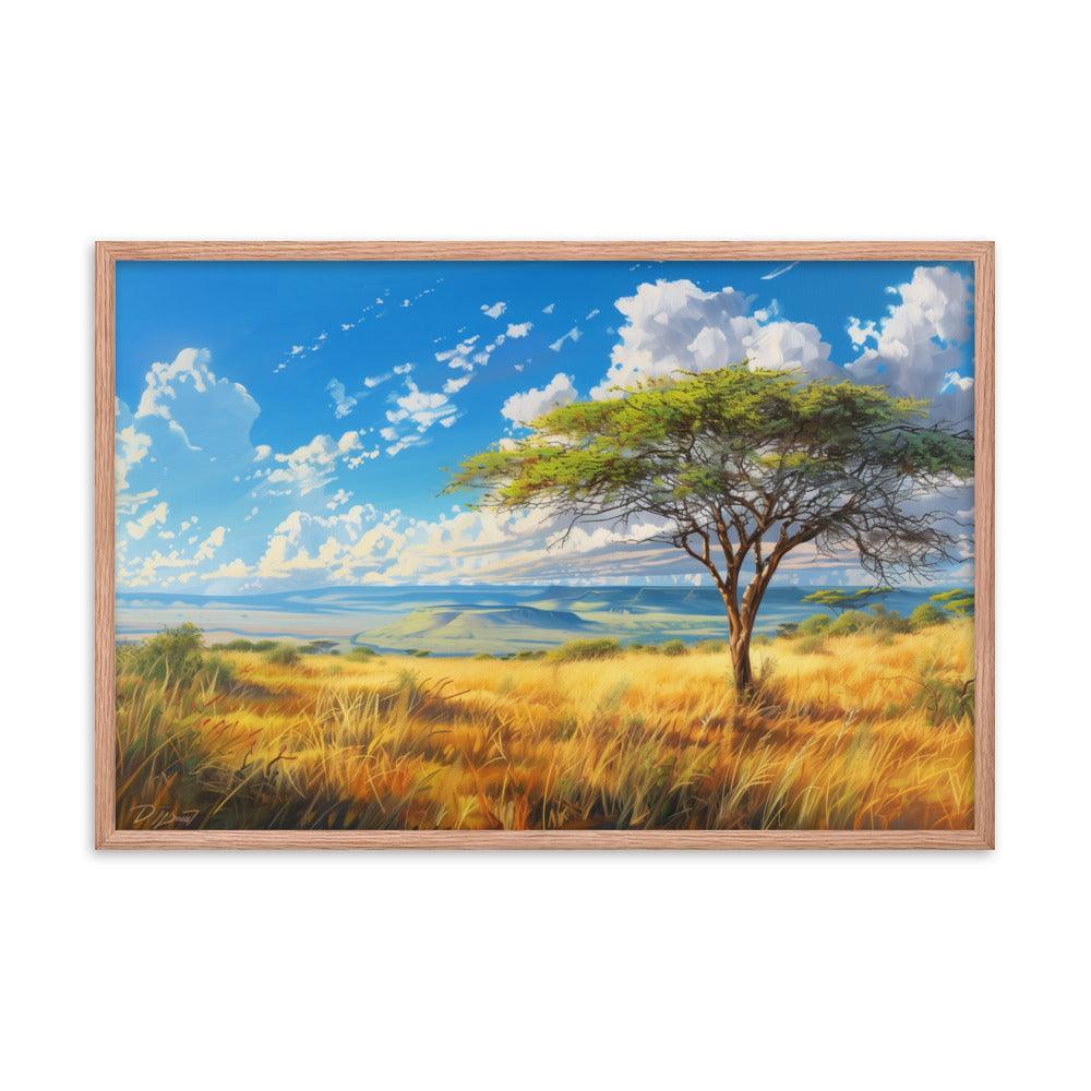 Kenya Golden Plains Scenic Landscape Framed Poster - Oh Posters