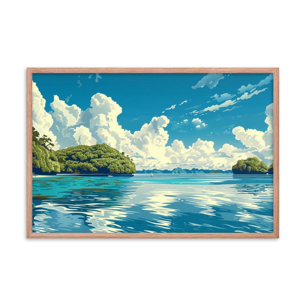 Palau Serene Island Sea View Framed Poster - Oh Posters