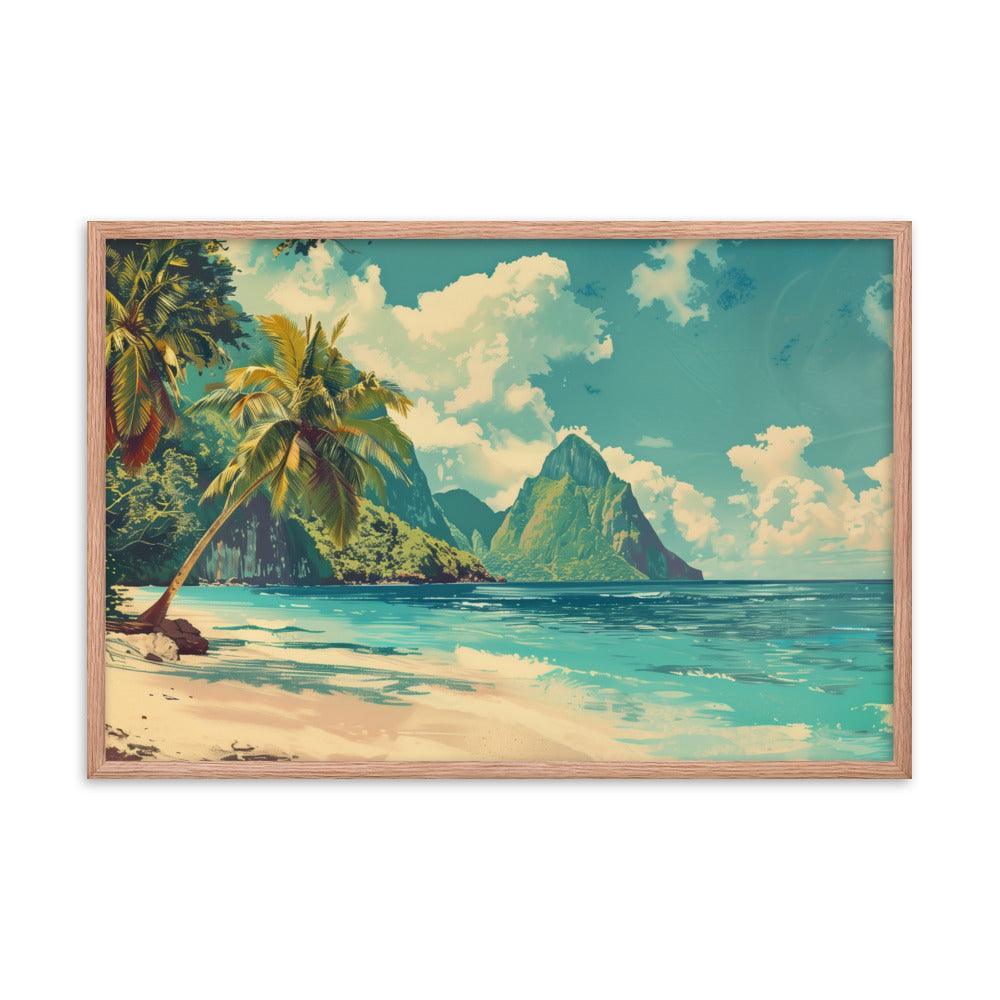 Saint Vincent and the Grenadines Pristine Beach Tropical Framed Poster - Oh Posters