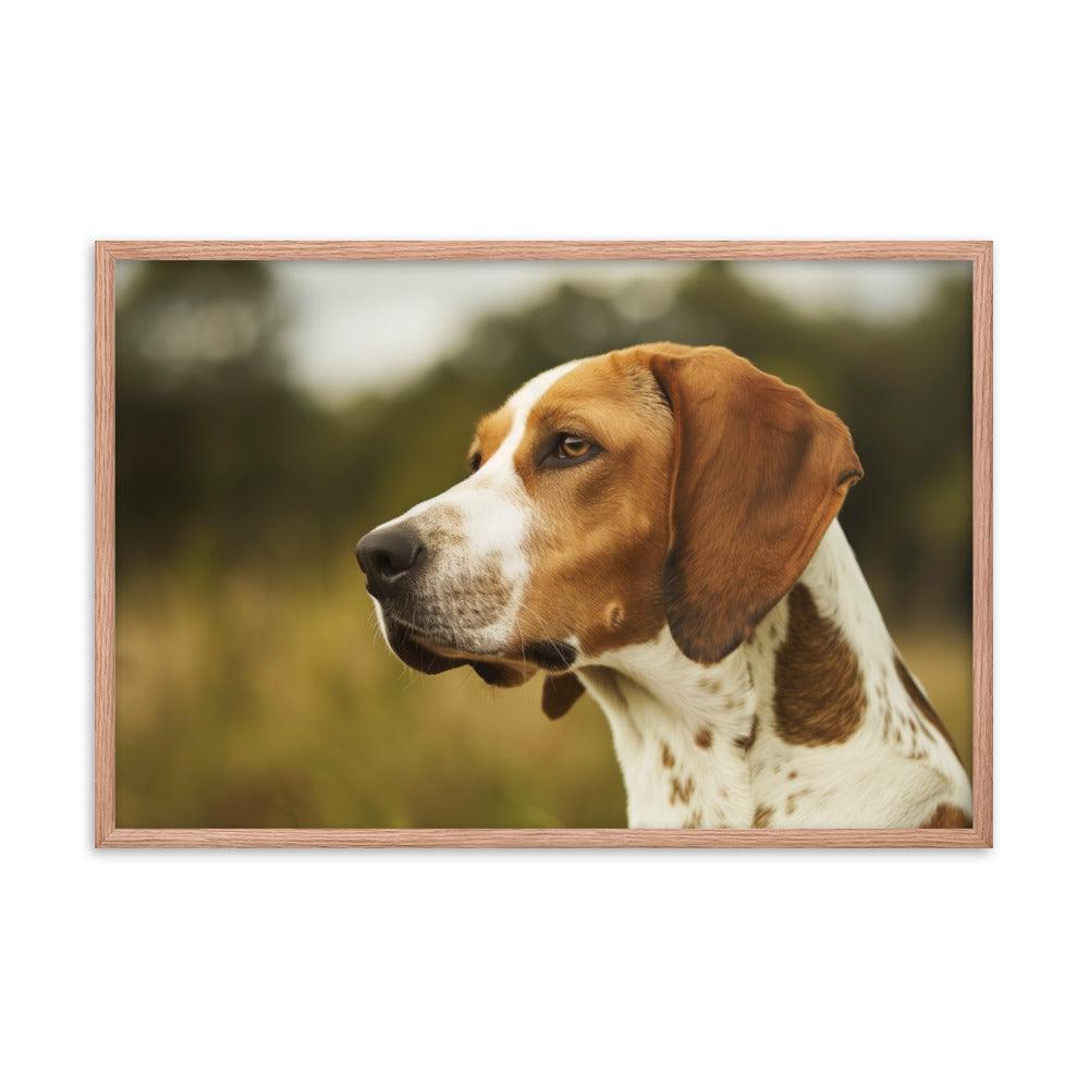 English Foxhound Side Profile in Nature Framed Poster - Oh Posters