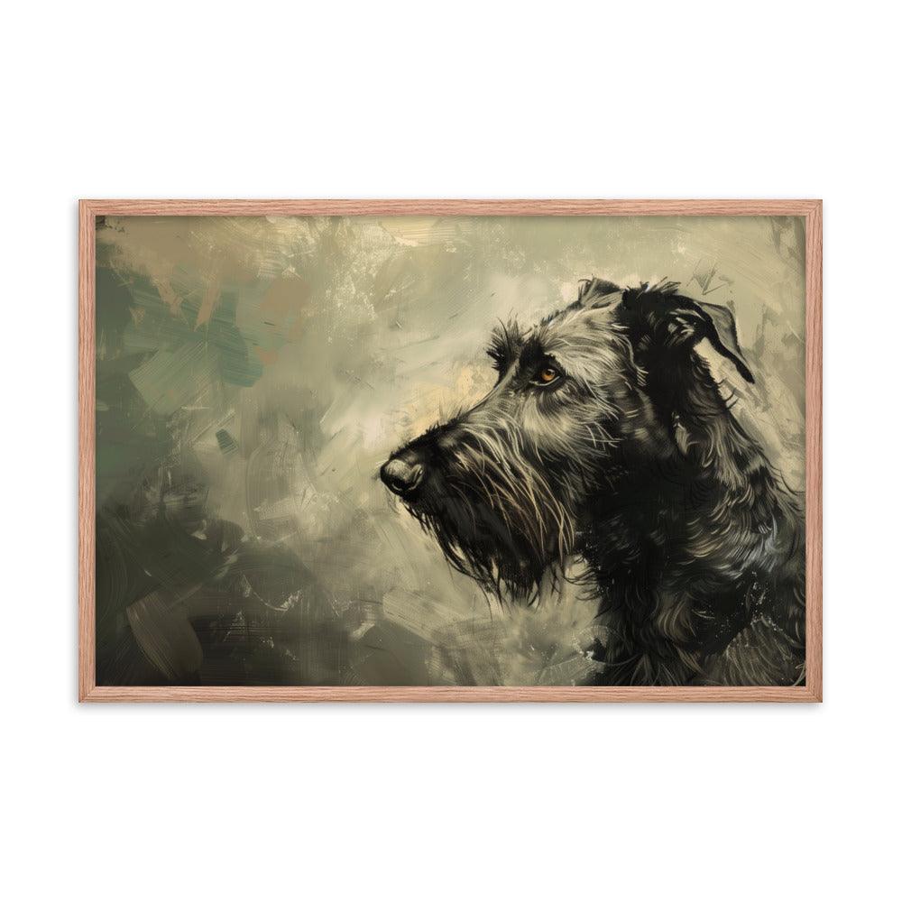 Irish Wolfhound Profile Abstract Art Framed Poster - Oh Posters