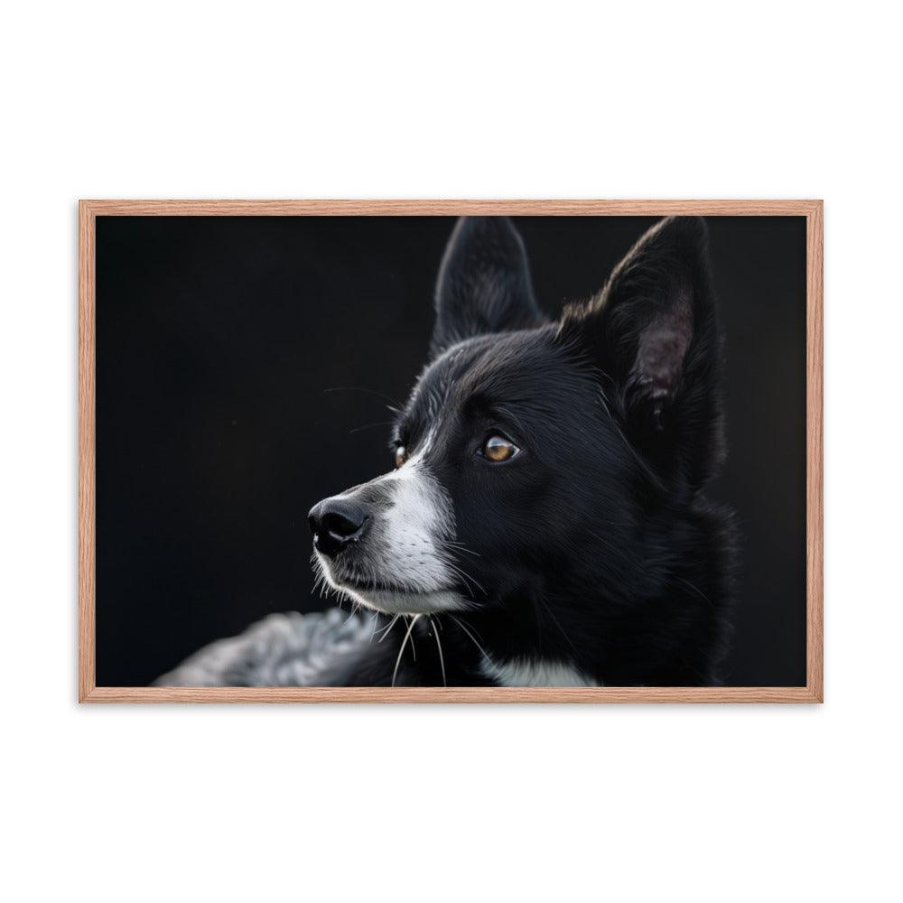 Karelian Bear Dog Side Profile Painting Framed Poster - Oh Posters