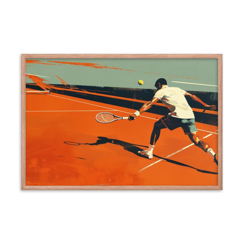 Tennis Player Action Shot Abstract Sports Art Framed Poster - Oh Posters