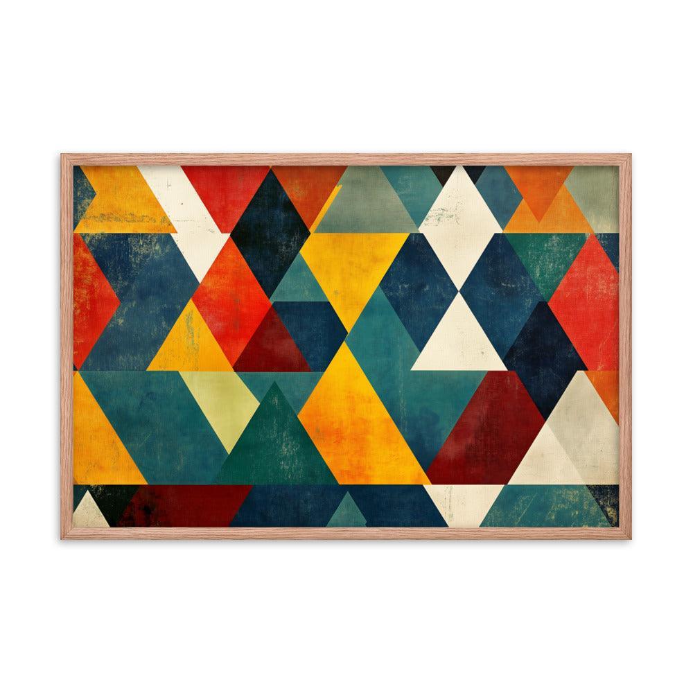 Colorful Geometric Art Pattern for Modern Style Enthusiasts Framed Poster - Oh Posters