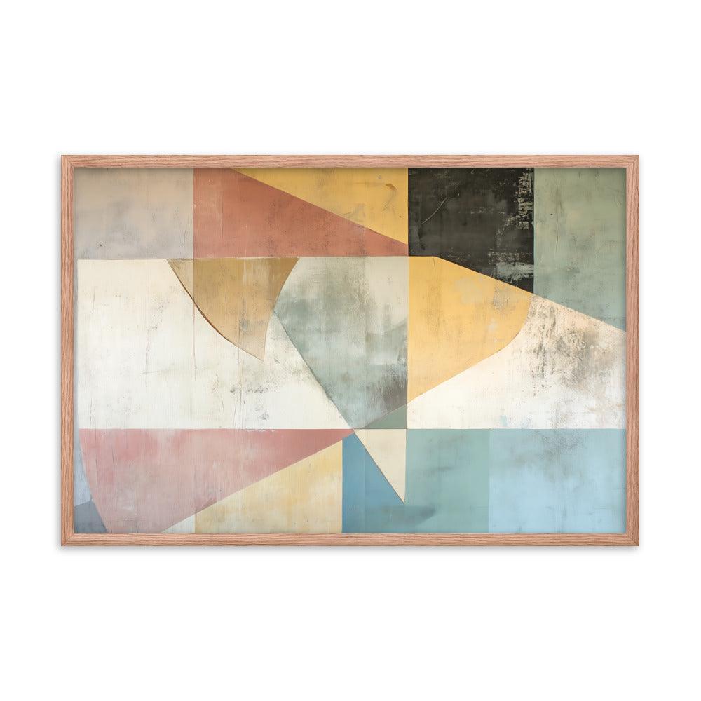 Geometric Art Abstract Shapes and Colors Blend for Modern Aesthetic Framed Poster - Oh Posters