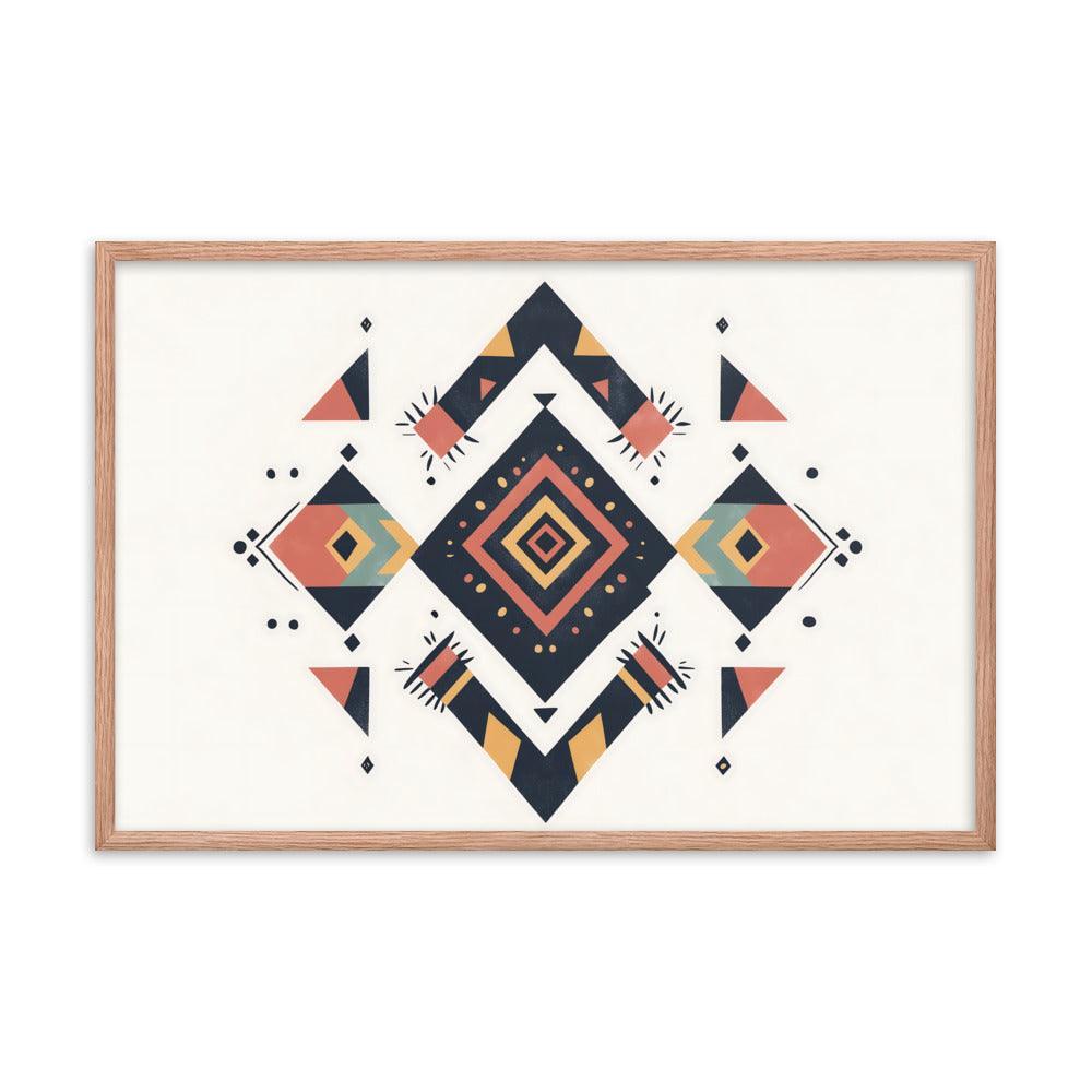 Boho Geometric Tribal Patterns Ideal for Festival Lovers Framed Poster - Oh Posters