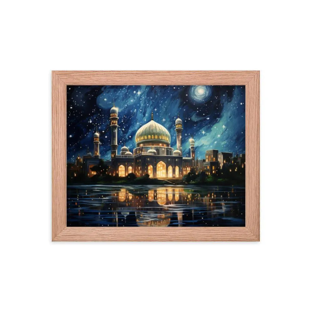 Pakistan Mosque Starry Night Painting Framed Poster - Oh Posters