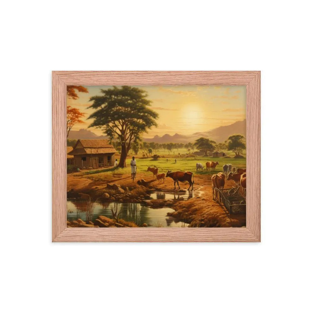 Indian Farm Painting Framed Poster - Oh Posters