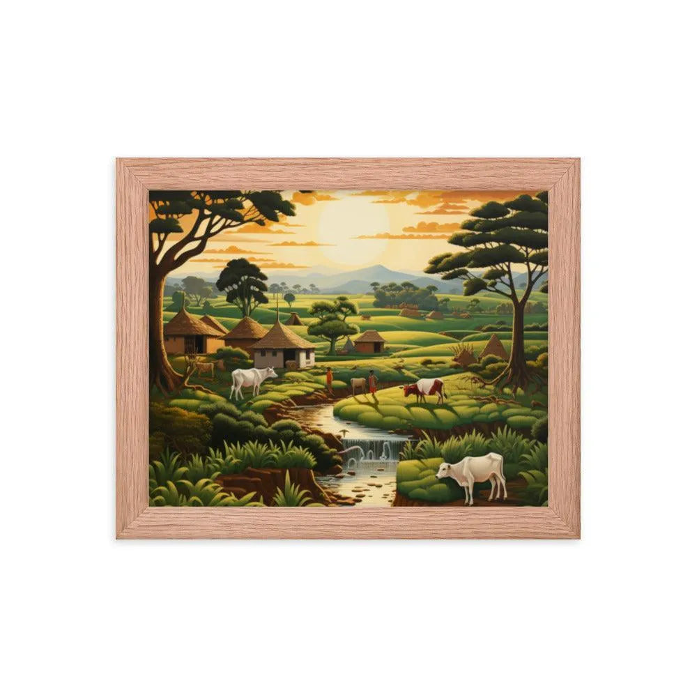 Indian Farm Painting Framed Poster - Oh Posters