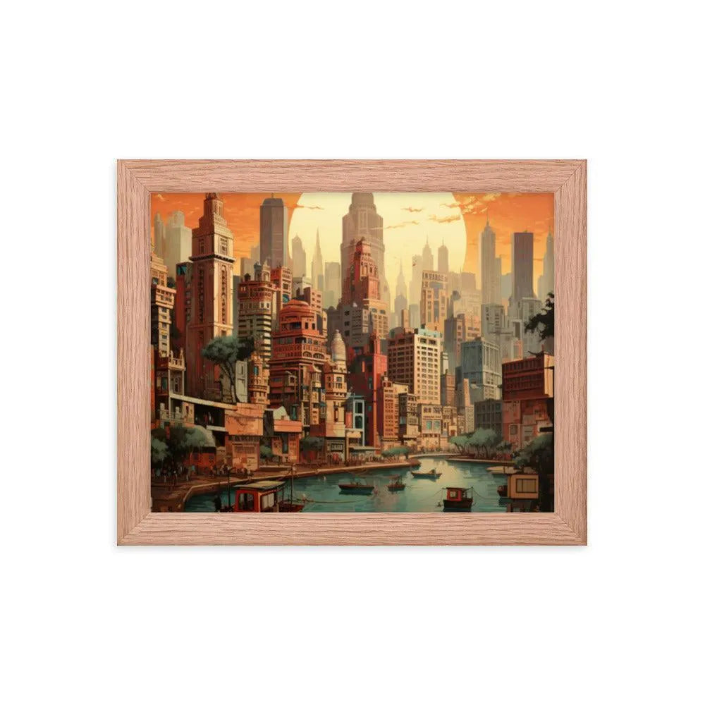 Indian Skyscraper City Painting Framed Poster - Oh Posters