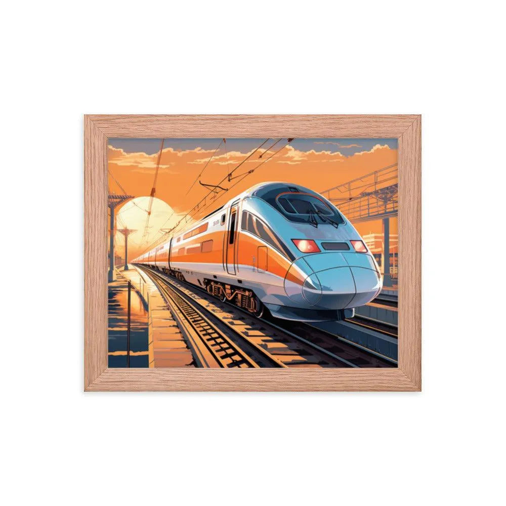 Futuristic Bullet Train in India Painting Framed Poster - Oh Posters