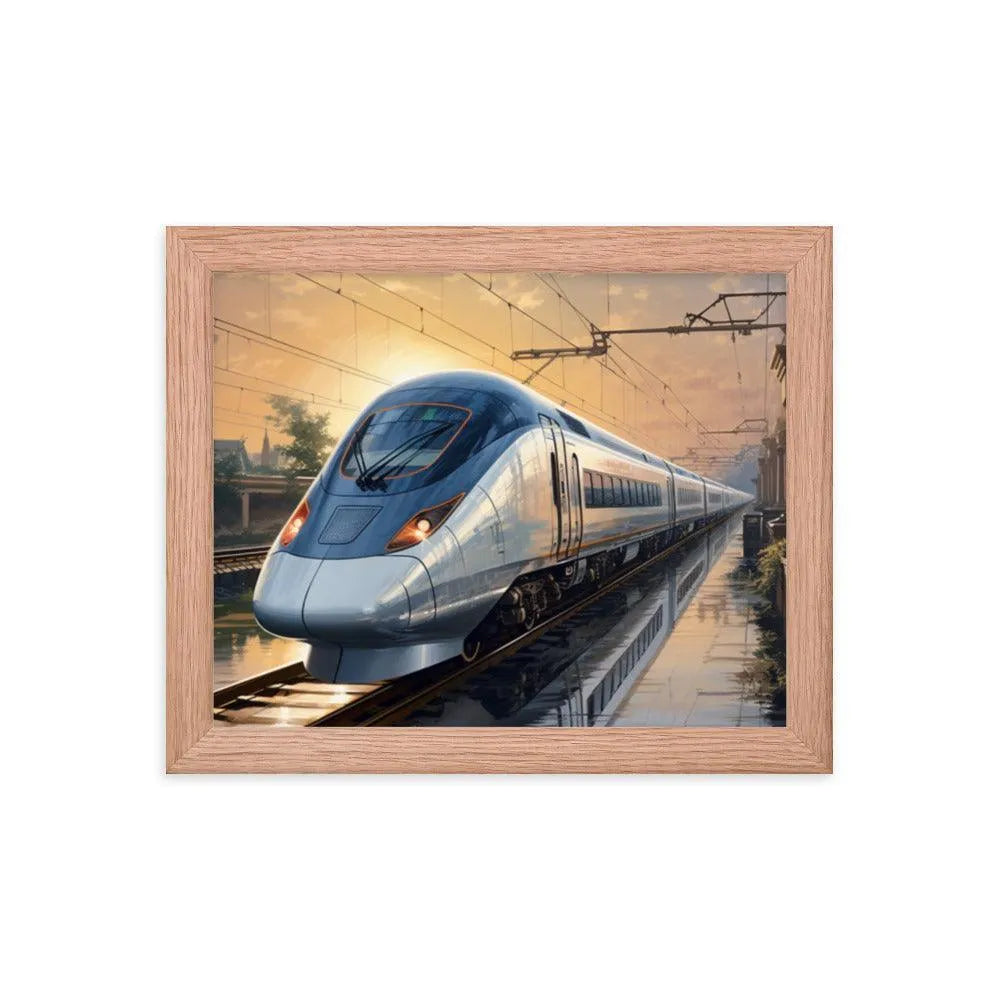 Futuristic Bullet Train in India Painting Framed Poster - Oh Posters