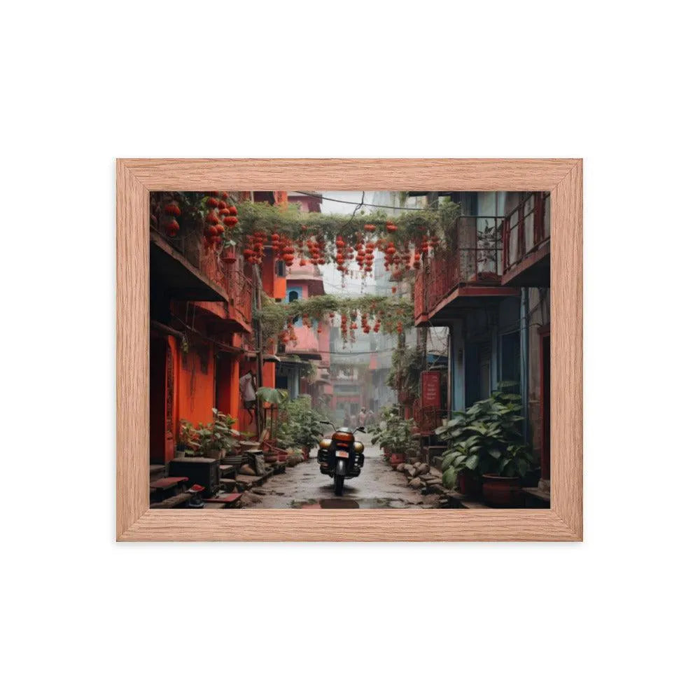 India Floral Street Framed Poster - Oh Posters