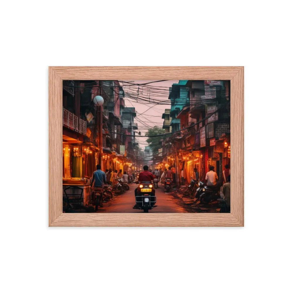 Indian Street Dusk Framed Poster - Oh Posters