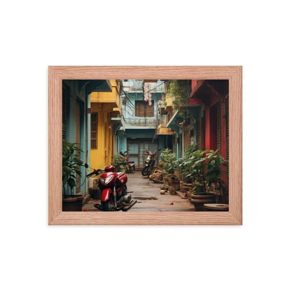 India Floral Street Framed Poster - Oh Posters